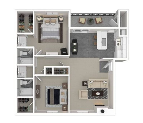 2 bed 2 bath B at Peaks at Northwest Hills Apartments, Austin, TX